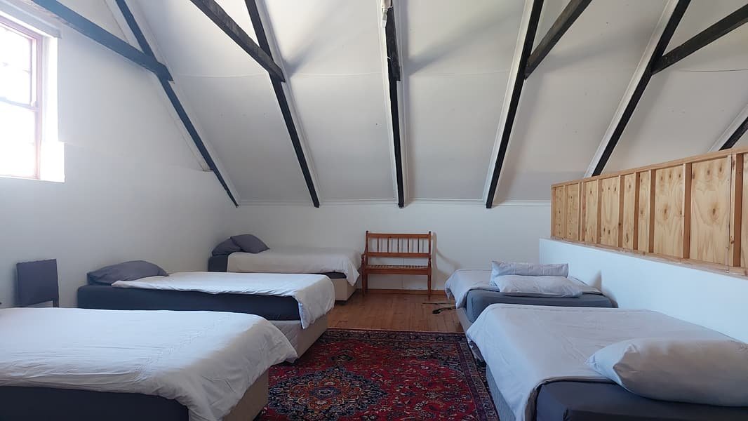 Loft beds above the trophy hall